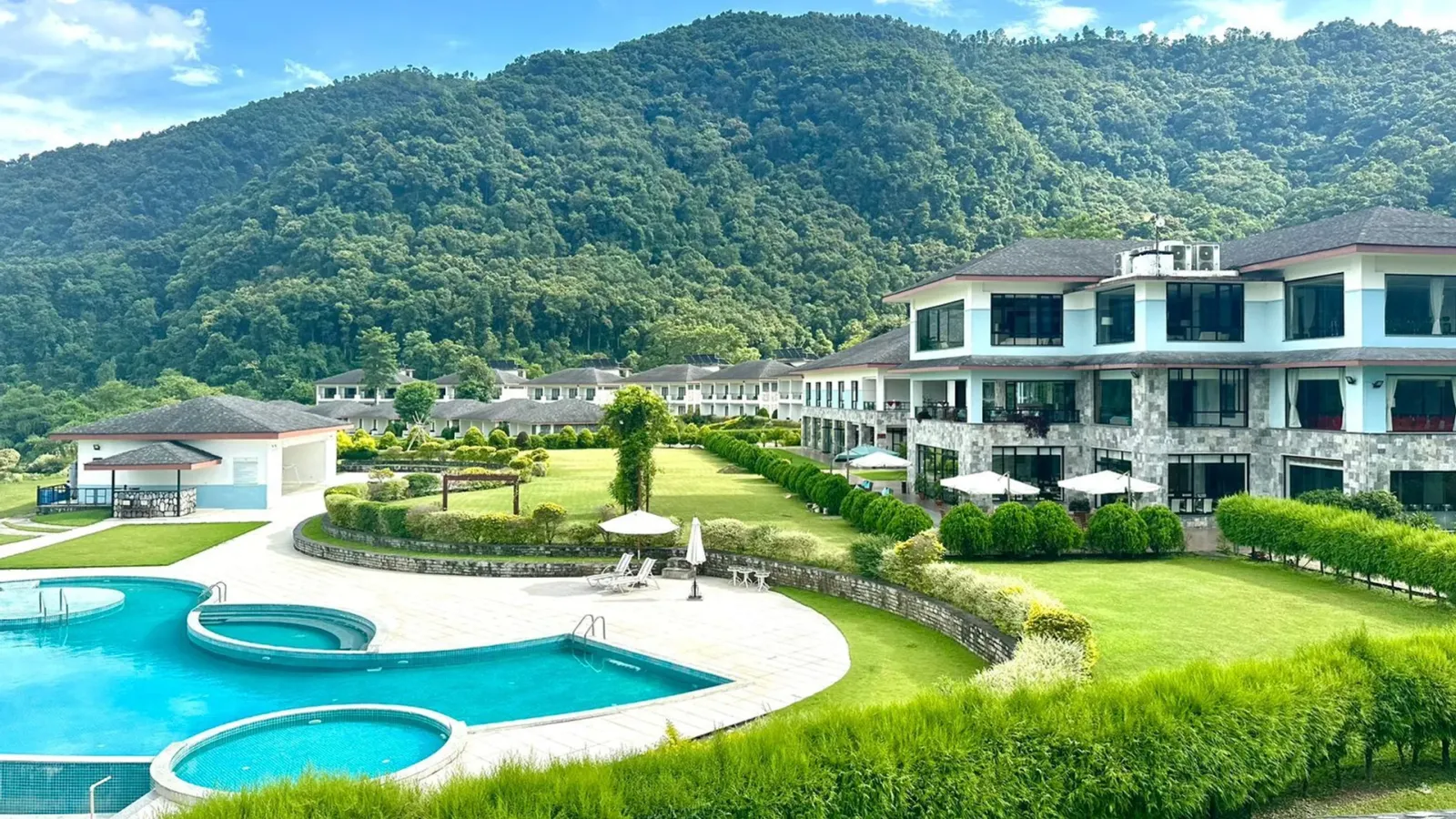 Secluded resort in the mountains above the canyon